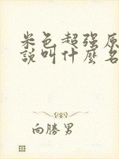 米色超强原著小说叫什么名字来着