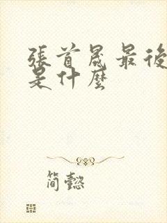 张首晟最后结局是什么