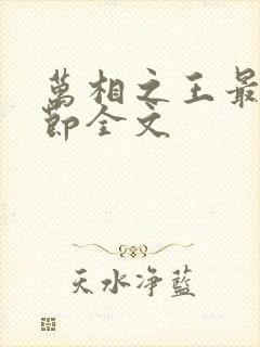万相之王最新章节全文