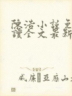 陈浩小说免费阅读全文最新