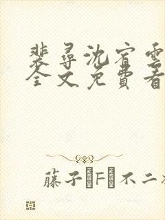 裴寻沈宥云小说全文免费看