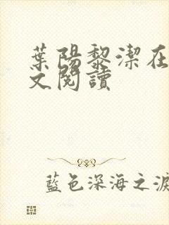 叶阳黎洁在线全文阅读封面