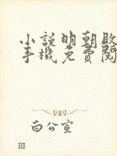 小说明朝败家子手机免费阅读全文