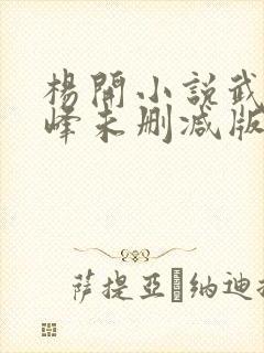 杨开小说武炼巅峰未删减版封面