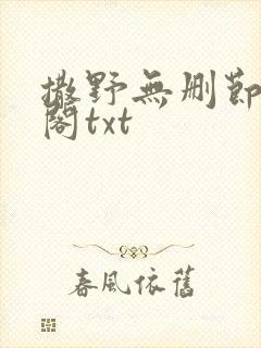 撒野无删节笔趣阁txt