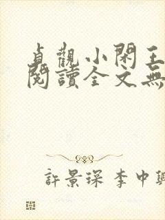 贞观小闲王免费阅读全文无弹窗
