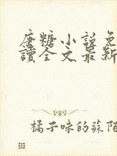 唐糖小说免费阅读全文最新封面