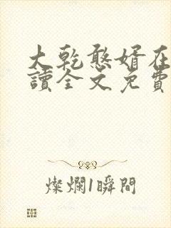 大乾憨婿在线阅读全文免费封面