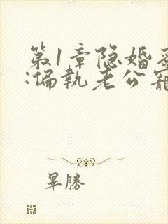 第1章隐婚蜜爱:偏执老公宠上瘾
