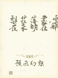 梨花落尽,云散夜未明在哪里可以看封面
