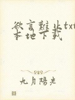 欲言难止txt本地下载