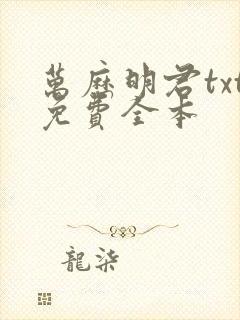 万历明君txt免费全本
