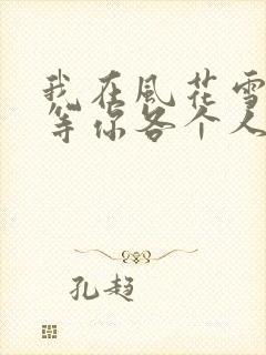 我在风花雪月里等你各个人物结局封面