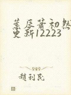 叶辰萧初然最新更新12223封面