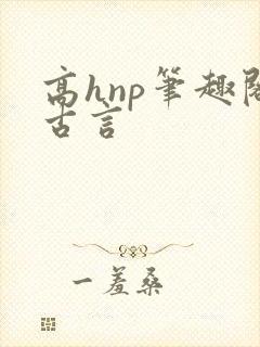 高hnp笔趣阁古言