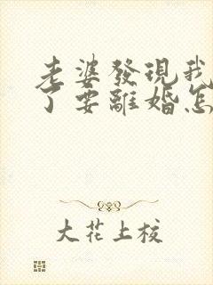 老婆发现我出轨了要离婚怎么办封面
