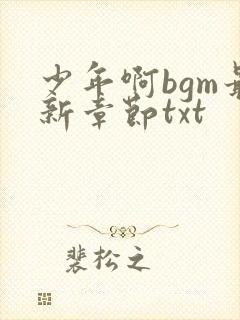 少年啊bgm最新章节txt封面