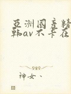 亚洲国产精品日韩av不卡在线