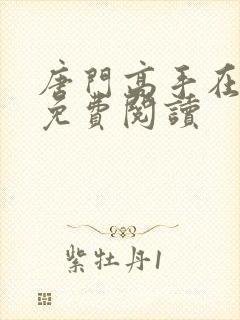 唐门高手在异世免费阅读