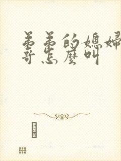 弟弟的媳妇叫哥哥怎么叫封面
