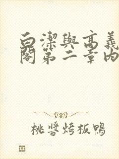 白洁与高义笔趣阁第二章内容