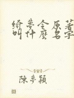 绮梦令原著小说叫什么名字
