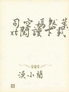 司空嫣然叶凡txt阅读下载