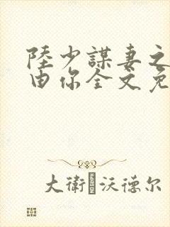 陆少谋妻之婚不由你全文免费阅读