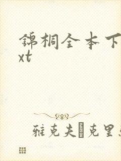 锦桐全本下载txt封面