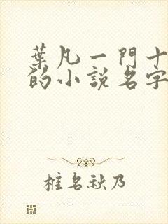 叶凡一门十忠烈的小说名字封面