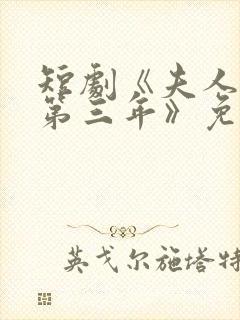 短剧《夫人走的第三年》免费观看封面