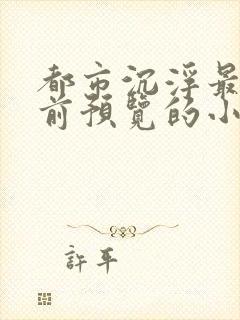 都市沉浮最快超前预览的小说3030