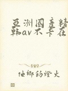 亚洲国产精品日韩av不卡在线封面