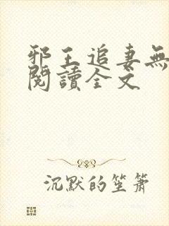 邪王追妻无删减阅读全文