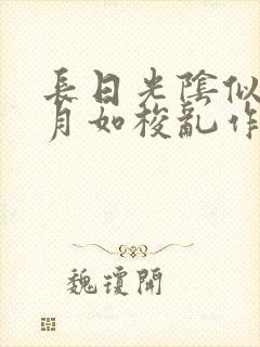 长日光阴似箭日月如梭乱作一团小说
