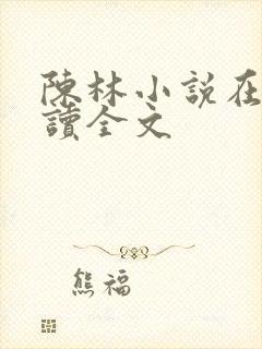 陈林小说在线阅读全文封面