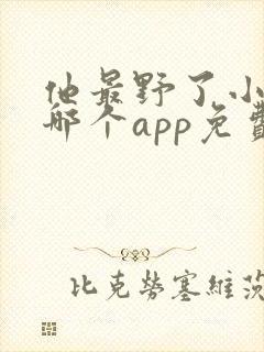 他最野了小说在哪个app免费阅读
