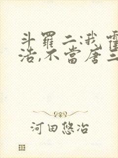 斗罗二:我霍雨浩,不当唐三女婿封面