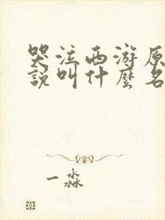 哭泣西游原著小说叫什么名字