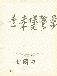 养老保险最低线一年交多少钱