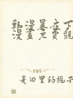 韩漫暴夜下拉式漫画免费观看全集封面