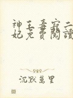 神王毒宠二嫁王妃免费阅读全文