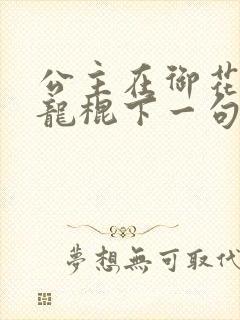 公主在御花园吃龙棍下一句封面