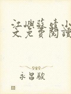 江屿苏晴小说全文免费阅读