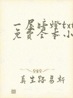一屋暗灯txt免费全本小说电子书