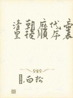 清朝历代帝王和皇后顺序表图