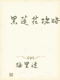 黑莲花攻略手册封面
