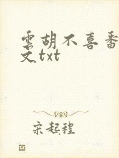 云胡不喜番外全文txt封面