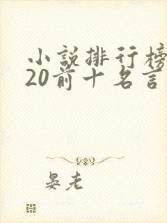 小说排行榜2020前十名言情