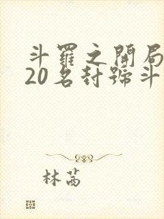斗罗之开局我有20名封号斗罗